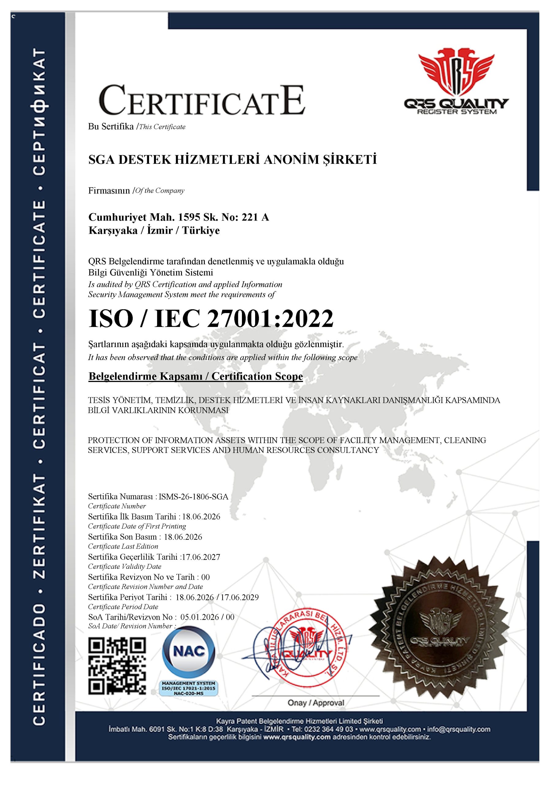 SGA Destek ISO/IEC 27001:2022