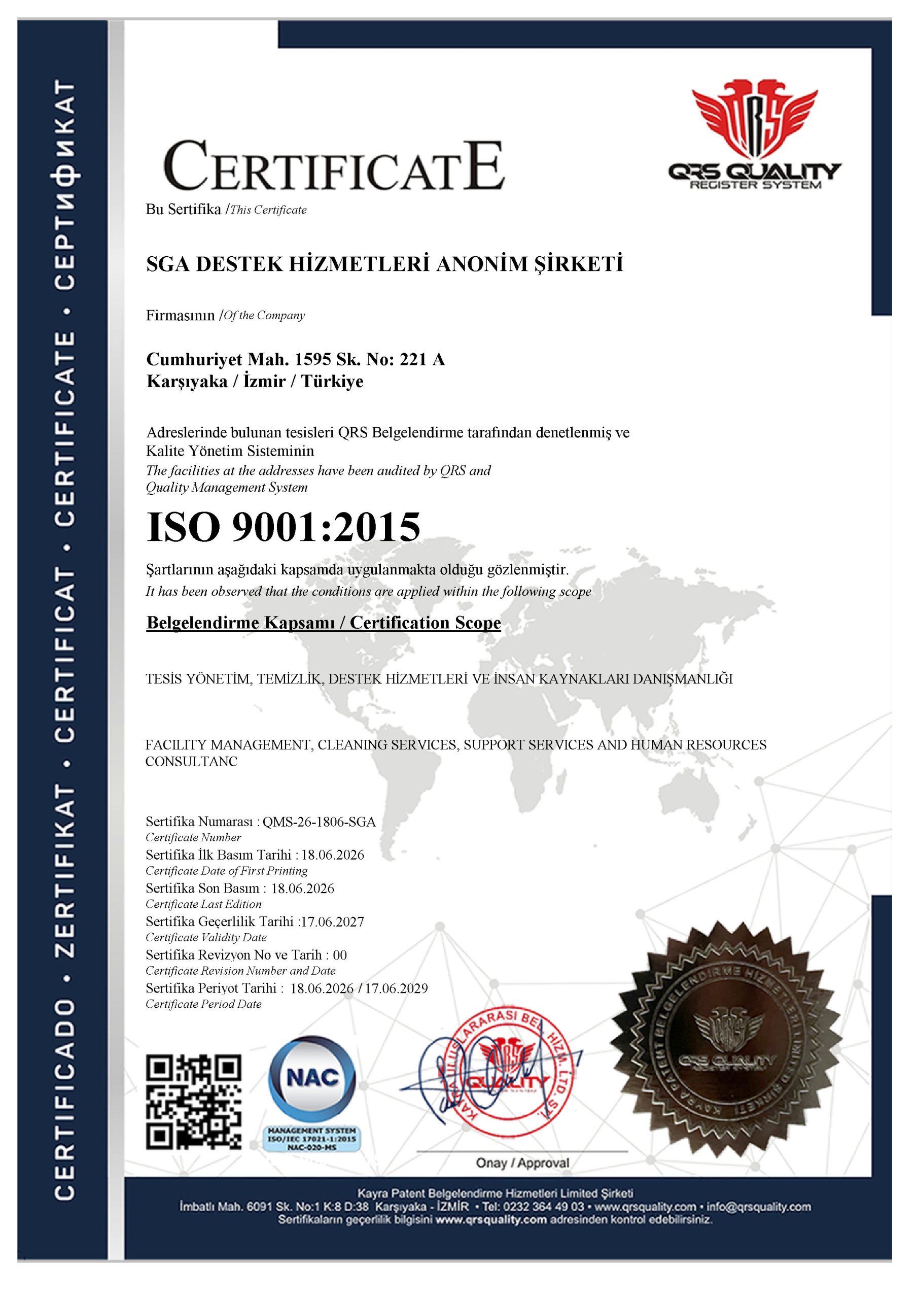 SGA Destek ISO 9001:2015