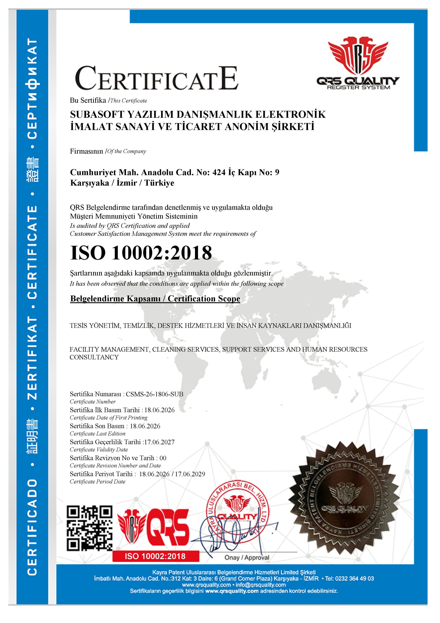 Subasoft ISO 10002:2018